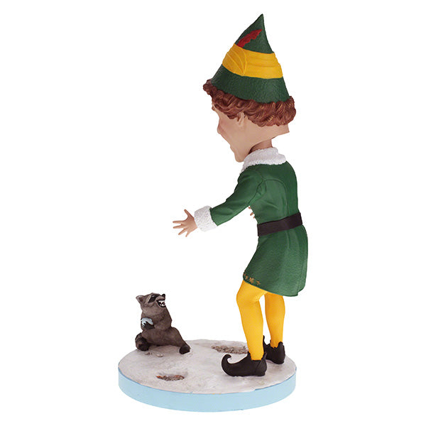 Buddy the Elf with Raccoon Bobblehead