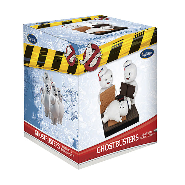 Box for Ghostbusters marshmallow figures with colorful design.