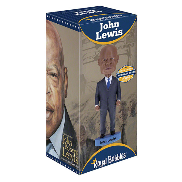 John Lewis w/ Portrait & Autographed Collector Card Bobblehead