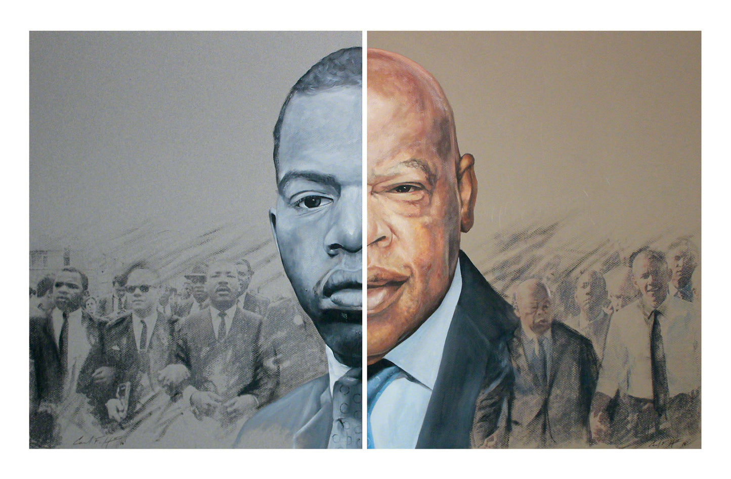 John Lewis w/ Portrait & Autographed Collector Card Bobblehead
